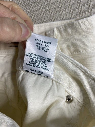 LTJ Letter to Juliet Venice Jeans Womens 30 Ivory Straight Mid Rise - Picture 9 of 9