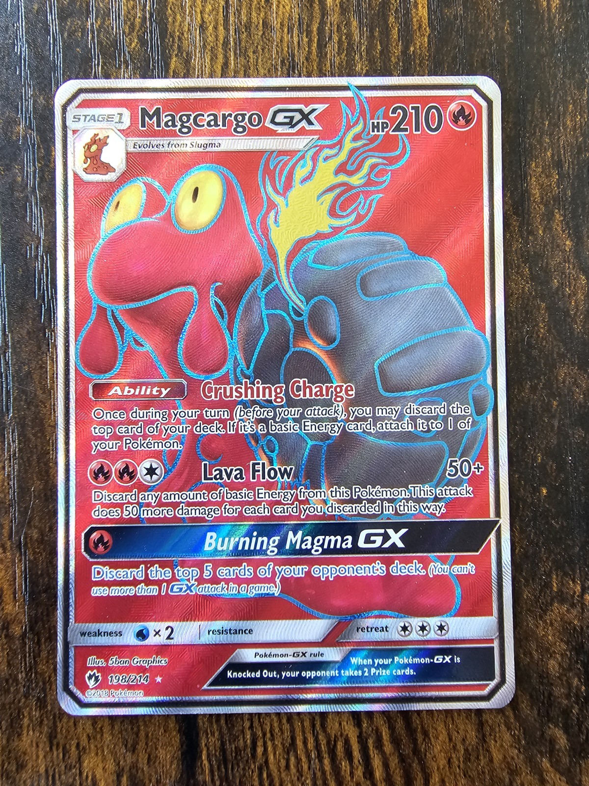 Magcargo GX Full Art 198/214 SM Lost Thunder Holo Ultra Rare Near Mint