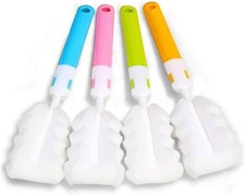 4PCS Bottle Brush,Bottle Washer Set Long Sponge Bottle Cleaning Brushes Baby