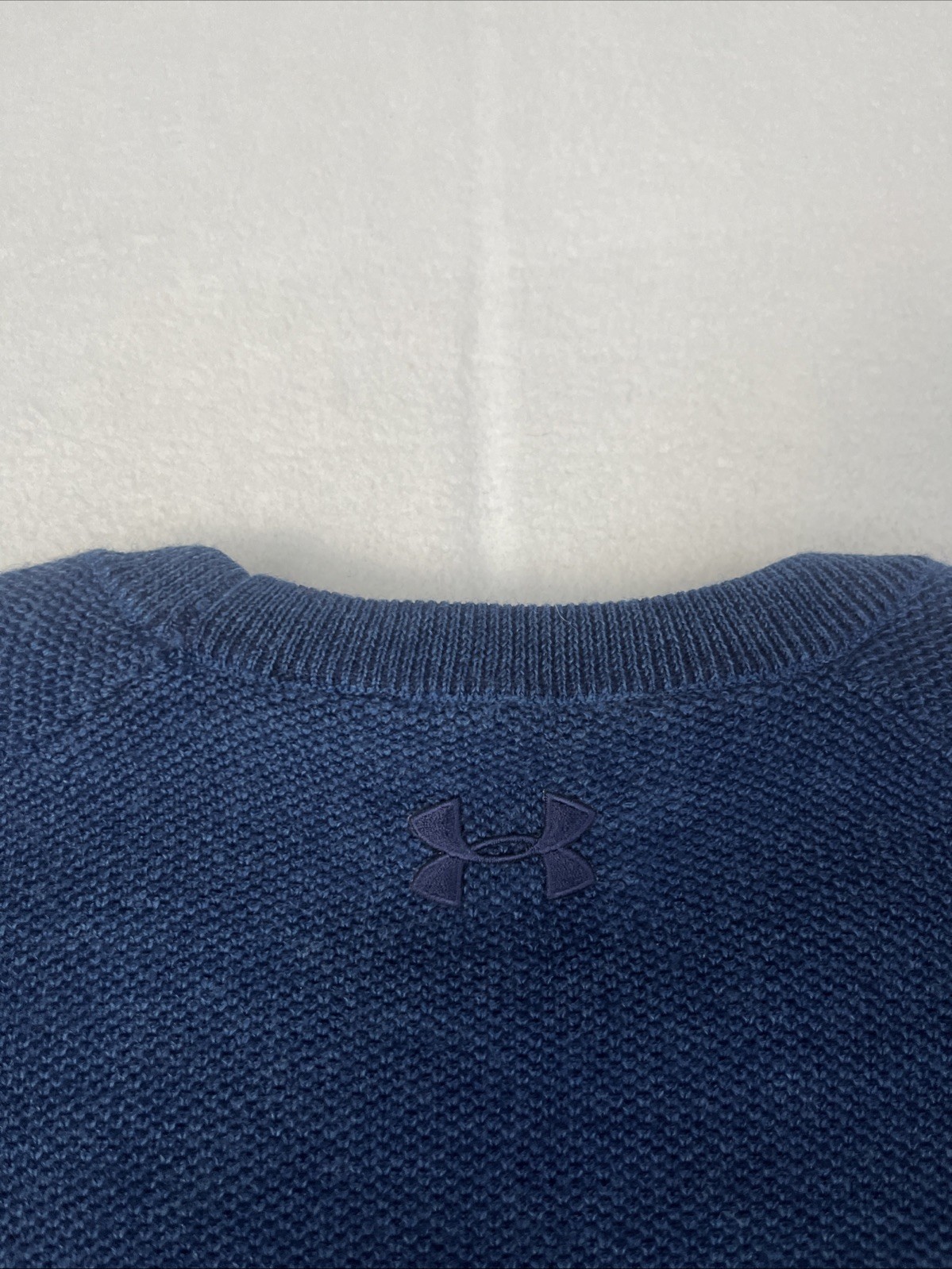 Under Armour UA Threadborne Blue Wool Crew Neck Long Sleeve Sweater Men's Large thumbnail 3