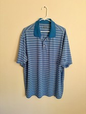 Walter Hagen Men  s XXL Short Sleeve Golf Top Polo Striped Blue A4