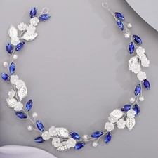 1 PCS Flower Leaf Crystal Wedding Hair Vine Pearl Bridal Headpiece Accessories