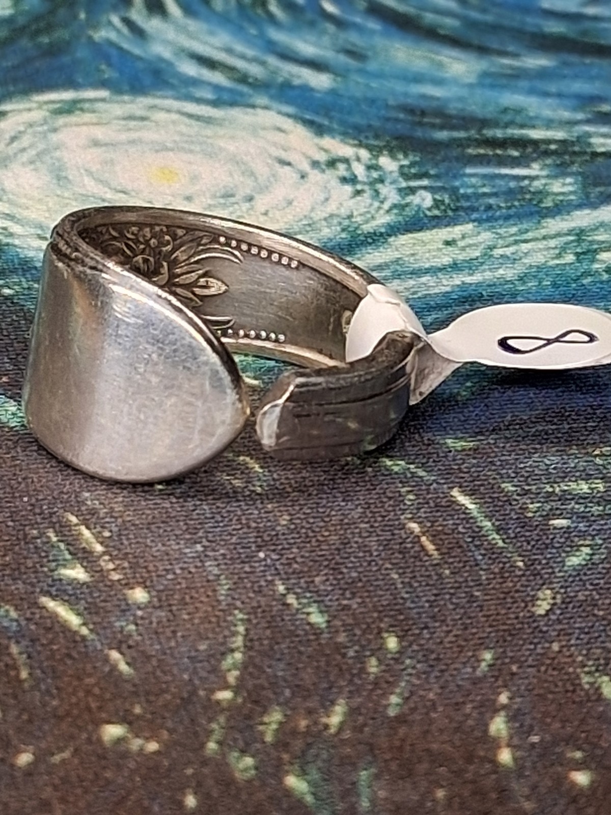 One Spoon Ring Silverplate Size 8 Pattern Vintage… - image 4