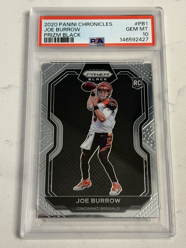 2020 Panini Chronicles - Prizm Black Joe Burrow #PB-1 (RC) PSA 10 GEM MINT