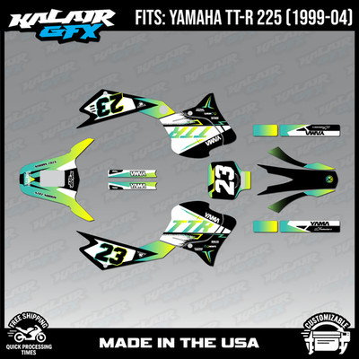 Graphics Kit for Yamaha TT-R 225 (1999-2004) Evader - LIME