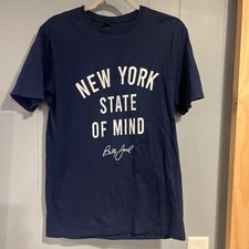 New York State Of Mind Billy Joel Medium Tee Shirt Navy Gildan