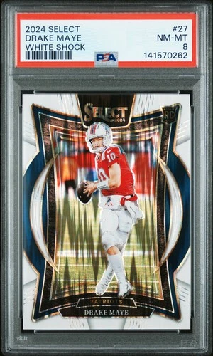 2024 PANINI SELECT WHITE SHOCK #27 DRAKE MAYE ROOKIE RC 90/199 PSA 8