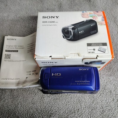 Sony HDR-CX240 Handycam Digital Camcorder - Blue *TESTED*  W/Box/Instructions 
