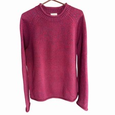 Vtg Ll Bean 100 Lambswool Roll Neck Sweater Men's Red Blue Fisherman XL Preppy