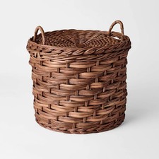 Round Chunky Straight Rattan Basket Dark Brown - Threshold designed with Studio