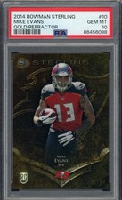 2014 Bowman Sterling Football #10 Mike Evans Gold Refractor Rookie #91/99 PSA 10