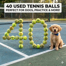 40 Used Tennis Balls, Wilson, Penn, ProPenn, Diadem. FREE SHIPPING 
