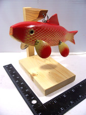 Spearing Decoy 8" Red Horse Sucker & Display Stand - Handcrafted in Wi., USA-WRS