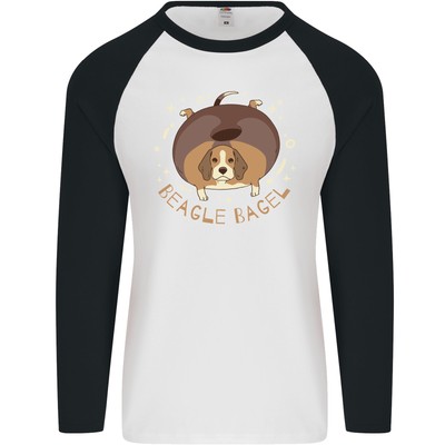 Beagle Bagel Lustige Hund Herren L/S Baseball