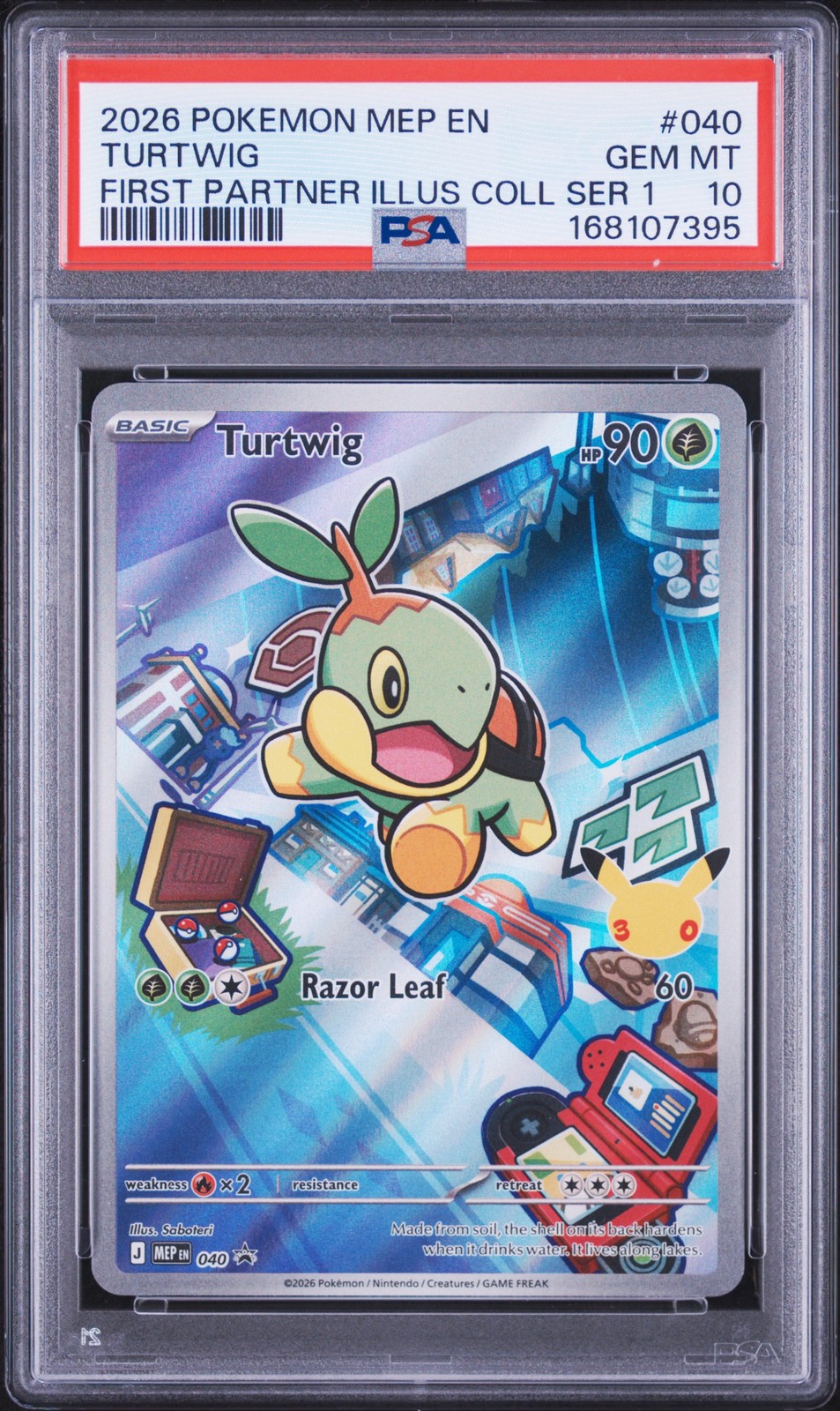 2026 POKEMON MEP EN-ME BLACK STAR PROMO #040 TURTWIG PSA 10