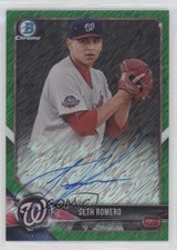 2018 Bowman Chrome Prospect Green Shimmer Refractor 26/99 Seth Romero Auto tm7