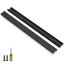 3 Pack 15.75 400mm Black Finger Pulls, Matte Black, Concealed, Edge, Tab