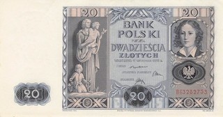 Poland 20 Zlotych 1936 AUUNC
