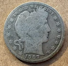 1907 S Barber 90% Silver Half Dollar .900 Junk Silver Coin