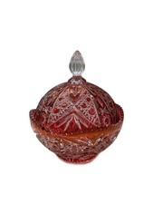 Bicchiere da bere tradizionale giapponese in cristallo taglio rosso Edo Kiriko