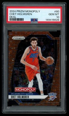 2024-25 Panini Prizm Monopoly Chet Holmgren Orange Deal /25 #80 PSA 10