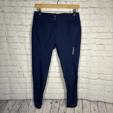 Ariat Pro Tri Factor Grip Knee Patch Breech Pants Navy Blue Women 28 Equestrian