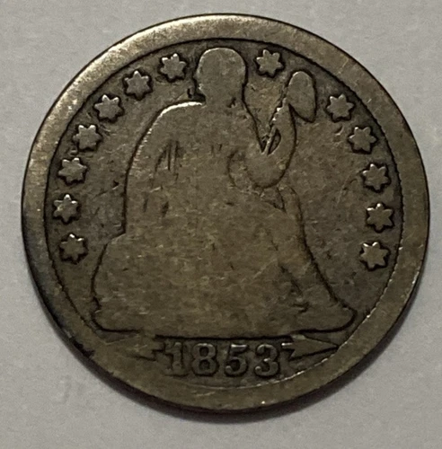 1853 w/Arrows - Seated Liberty Dime - Exact Coin Imaged #SL147