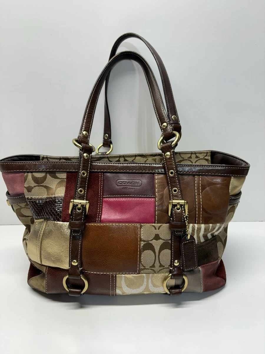 Coach Patchwork Leather Exterior Tote Bags & Handbags for Women