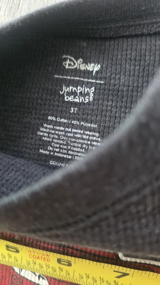 Disney Lightning McQueen cuello redondo gofre manga larga niños 3T Foto 3 de 4