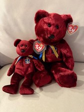 Matching Set Of TY UK Exclusive Beanie Buddy & Beanie Baby Buckingham The Bear