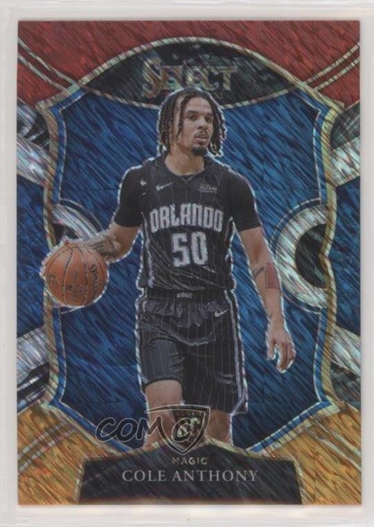 2020-21 Panini Select Concourse Red White Orange Shimmer Prizm Cole Anthony 0o6v
