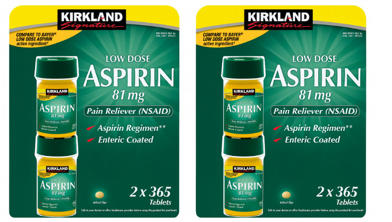 Kirkland Signature Low Dose Aspirin 81mg Enteric Coated 2*730 Tablets