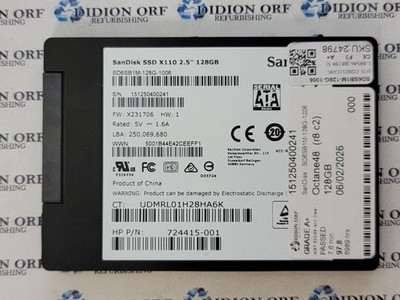 SANDISK 128GB 2.5'' SATA SSD SD6SB1M-128G-1006, Grade A+, SKU 24798