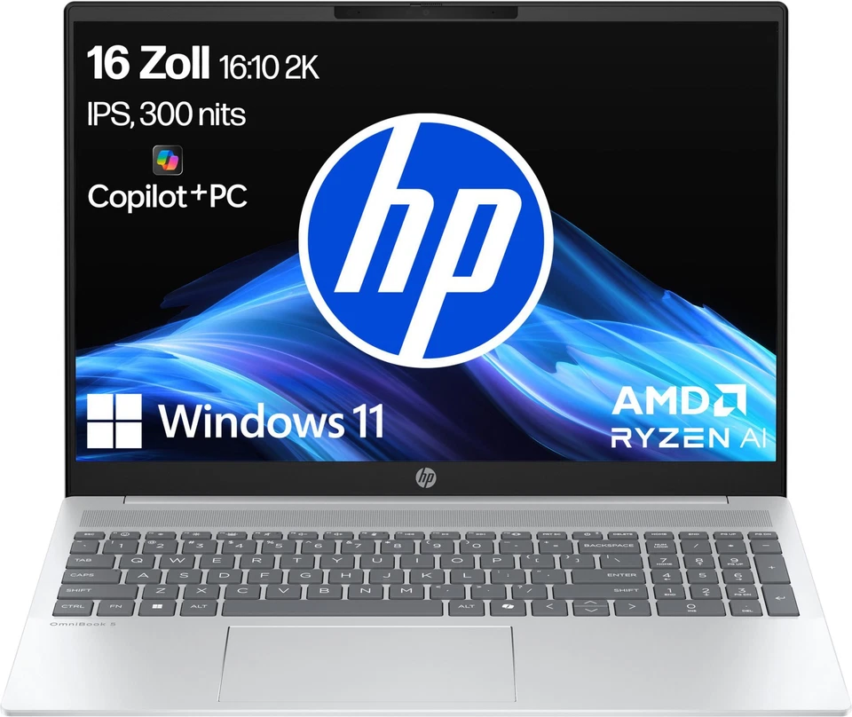 HP OmniBook 5 NGAI 16-ag1352ng, Copilot+ PC - 16 Zoll AMD Ryzen™ AI 340 GB 1 TB