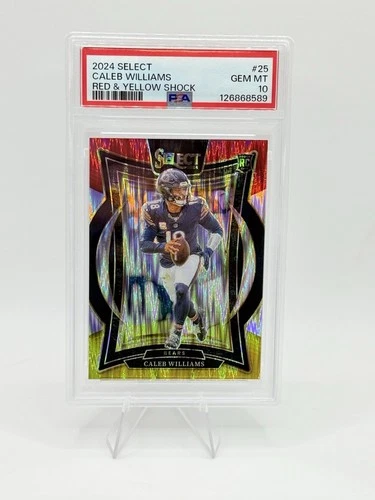 PSA 10 2024 Select Caleb Williams Concourse RC Red and Yellow Prizm Shock LP(38)