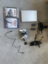 Sony PlayStation 2 Slim Silver - Fully Working And Complete w/ Resident Evil