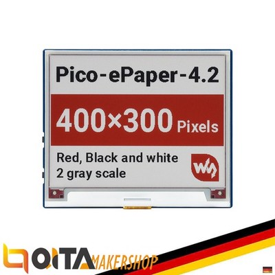 WaveShare 4.2 Zoll 400x300 E-Paper E-Ink Display Module(B) für Raspberry Pi Pico