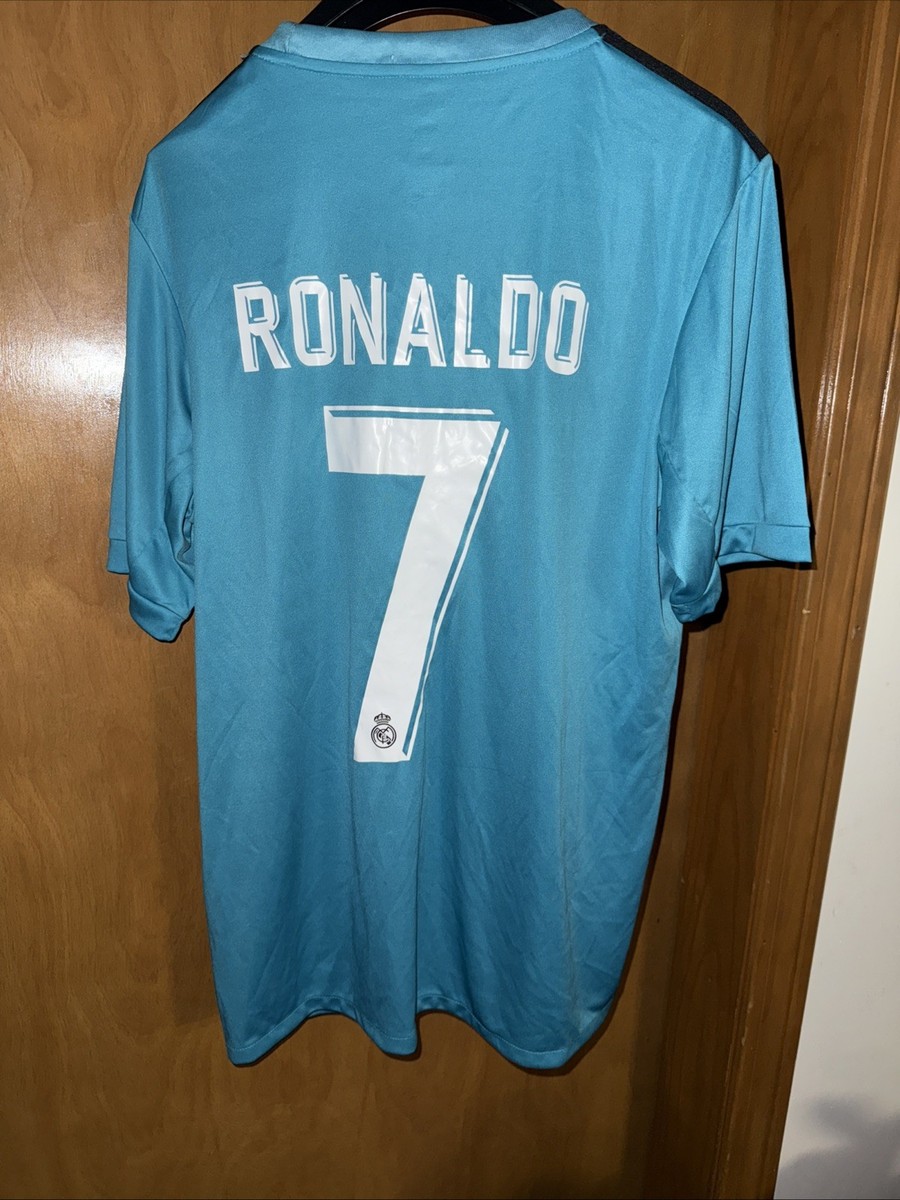 Real Madrid FC Alternate #7 RONALDO BLUE 17/18. Small Jersey (B82