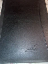  Leed's FairIsaac  Black Leather  Work/Business Zippered Binder 13 By 10