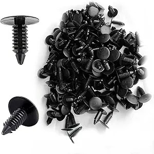 200-Piece Plastic Trim Rivet Clips, 6.4mm Hole Fasteners for Fenders, Bumpers &