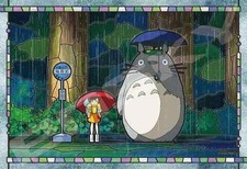 ENSKY Ghibli Art Crystal Jigsaw Puzzle 300 Pcs My Neighbor Totoro Rainy Bus Stop