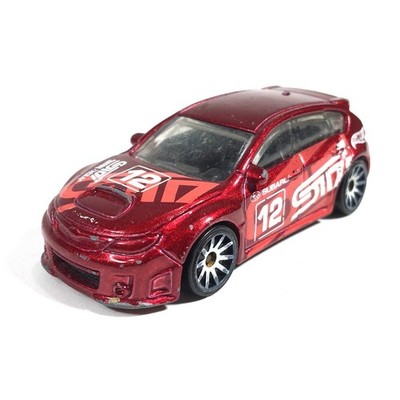 Hot Wheels HW Subaru WRX STI #12 Race Car Red Pink Malaysia 2012 Model Toy