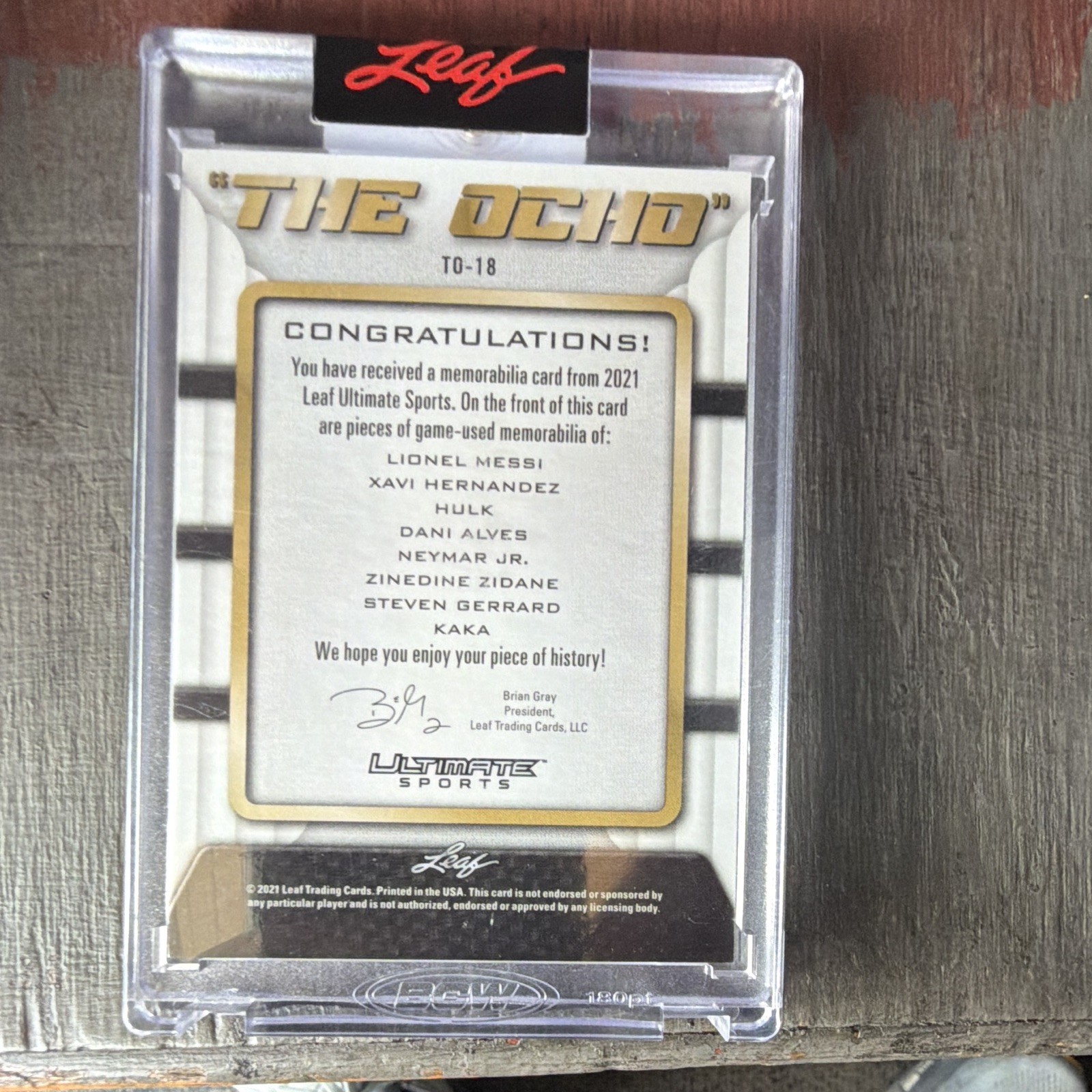 2024 Leaf Ultimate Soccer THE OCHO 8-Player Patch Relic #1/3 Messi Zidane Neymar view 2