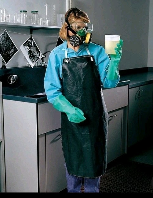 Ansell 56-512 Alphatec Bib Apron, Nitrile, 17 Mil Thick, Shin Length, Loop