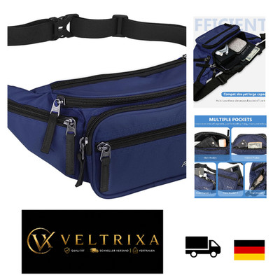 ProCase Bauchtasche Hüfttasche für Herren Damen Navy 16,5x7x13 cm