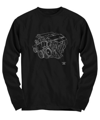 LS6 Engine Blueprint shirt V8 - Long Sleeve Tee