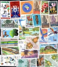 GABON collections de 25 à 200 timbres différents oblitérés