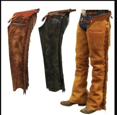 ''Handmade Western Leder Chaps Chinks zum Reiten, Westernreithose''