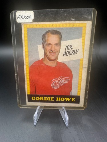 1969-70 O-Pee-Chee Gordie Howe Mr. Hockey ERROR card - no # Detroit Red Wings - Foto 1 di 2