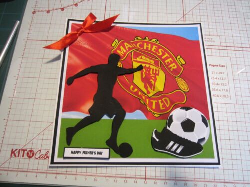 Handmade Greetings card 8' x 8' Football Themed Father's Day Card - Picture 4 of 4